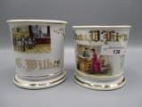 2 Advertising Shaving mugs as shown