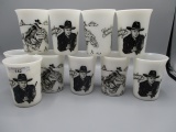 10 Hopalong Cassidy tumblers , hazel atlas