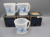 3 Hazel Atlas mugs in box