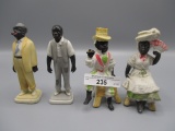 Black Americana  4 bisque figures 4