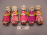 5 Japan bisque figures as shown