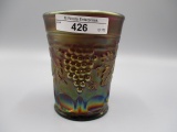 Nwood purple G&C tumbler carnival glass