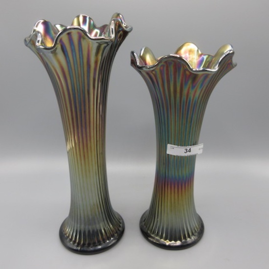 2 Nwood purple Fine Rib vases