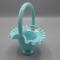 Fenton Turquoise Early Hobnail Basket