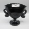 Fenton Ebony Dbl Dolphin vase