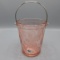 Fenton Rose Diamond Optic Ice Pail Daisy Cut Museum Peice