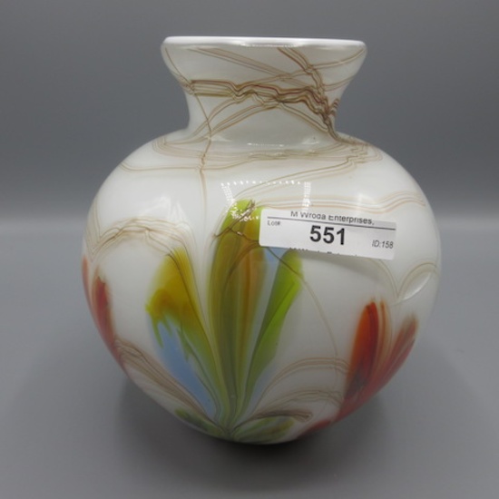 Fenton 8" Bulbus Gold Satin Millenium Collection Vase