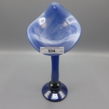 Durand Blue Opalescent Swirl JIP /Tulip Vase