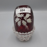 Fenton Red Christmas Fairy Lamp