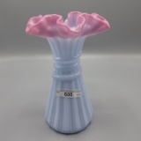 Fenton Blue Burmese wheat Vase