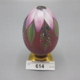 Fenton hand painted egg on font