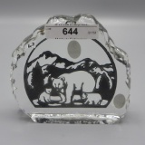 Fenton sandcarved rock logo of bear family C Carpenter