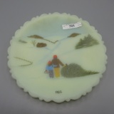 Fenton HP Plate with 1982 Christmas Scene