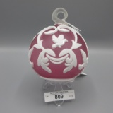 Pilgrim Cameo Glass vase, C Carpenter Ornament- Flying Hearts