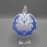 Pilgrim Cameo Glass vase, C Carpenter Ornament- Blue Border