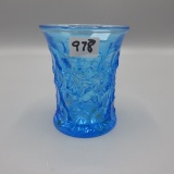 Fenton BLue Honeycomb and Clover Tumbler RARE Museum Peice