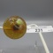 Carnival Glass Hatpin as shown- Amber rooster