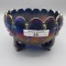 Nwood elec blue Leaf & Beads rosebowl