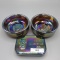 3 ICGA carnival glass items as shown