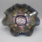 WOW! Fenton blue Dragon & Strawberry ruffled bowl This is a REAL GOOD ONE!!