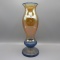 Czech marigold & painted corsett shape vase 12