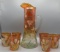 Fenton enameled 7pc tankard set.