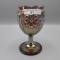 Nwood purple Daisy & Plume goblet / stemmed rosebowl