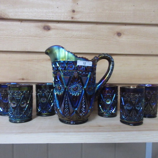 Imperial elec purple Diamond Lace 7pc water set. Always sought after!