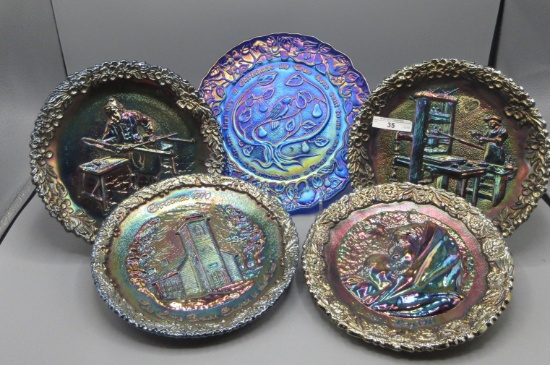 5 Fenton plates as shown