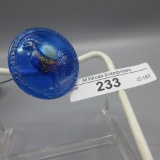 Carnival Glass Hatpin as shown- cobalt rooster