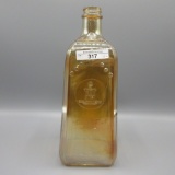 Cool marigold carnival glass square Whisky bottle