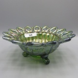 Nwood green Wild Rose candy dish w/ points out.