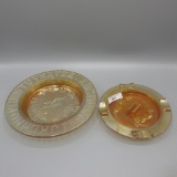 2 marigold ashtrays