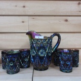 Imperial elec purple Diamond Lace 7pc water set. Always sought after!