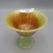 Fenton vaseline opal Holly Goblet shape compote