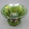 Millersburg radium green Leaf & Little Flowers round compote