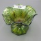 Millersburg radium green Leaf & Little Flowers ruffled compote