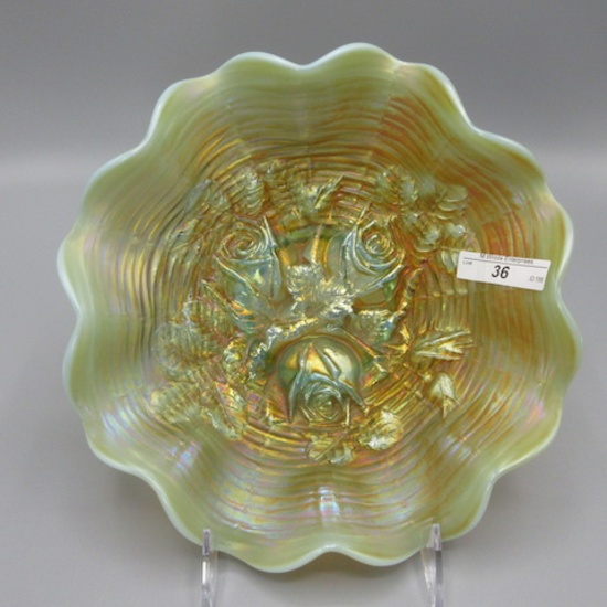 Nwood 8.5" AO Rose Show bowl, Scarce