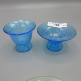 2 celeste stretch glass nut dishes as shown