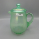 Diamond Pretty Panels water pitcher w/lid in ice green stretch- RARE