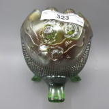 Nwood Fine Cut & Roses rosebowl- green w/o collar base