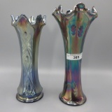 Fenton blue Diamond & Bows and Butterfly & Berry vases