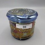 Fenton blue Orange Tree powder jar