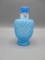 Fenton blue opalescent Hobnail perfume. Tiny bruise on stopper but intact
