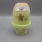 Fenton Maple Leaf on burmese fairy lamp. Orig Fenton Sticker