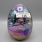 Fenton large egg iridized w/green, gold, purple, rose, blue & 6 Hanging Hea