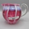 Fenton SAMPLE cranberry opalescet Rib Optic creamer 1980's Super!!