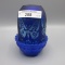 Fenton cobalt blue sand carved Butterfly fairy lamp