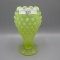 Fenton topaz opalescent Hobnail cupped in 6