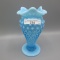 Fenton blue opalescent Hobnail footed 6